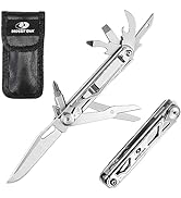 Mossy Oak 12-in-1 Multitool Pocket Knife with Pouch, Stainless Steel Multitool Knife with Clip, S...
