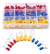 Chanzon 210pcs Ring Terminals Kit 22-16, 16-14, 12-10AWG Eyelet #8, #10, 1/4", 5/16" Insulated PV...