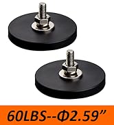 MUTUACTOR 2PCS 60lb Anti-Scratch Neodymium Rubber Coated Magnet for Off-Road Vehicle Lighting,Str...
