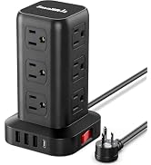 Extension Cord with Multiple Outlets, SMALLRT Power Strip Tower, Outlet Extender with 12 AC Outle...
