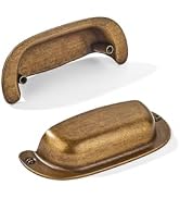 khtumeware 10 Pack 3"(76mm) Hole Center Vintage Drawer Retro Pulls Antique Brass Cabinet Bin Cup ...