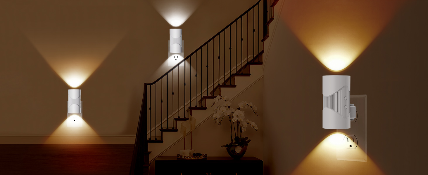 easuntec night light 3 color light modes change stairs lights white A+ desktop 002