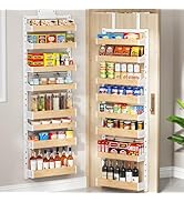 8-Tier Over The Door Pantry Organizer, Heavy-Duty Metal Wall Mount or Hanging Spice Rack, behind ...