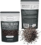 Sea Salt Superstore Premium Whole Black Peppercorns | 3 oz Resealable Bag | Non-GMO, Kosher Certi...