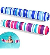 FindUWill 2 Pack Inflatable Swim Pool Noodles, Pool Noodles Floats for Adults, Soft Fabric Covere...