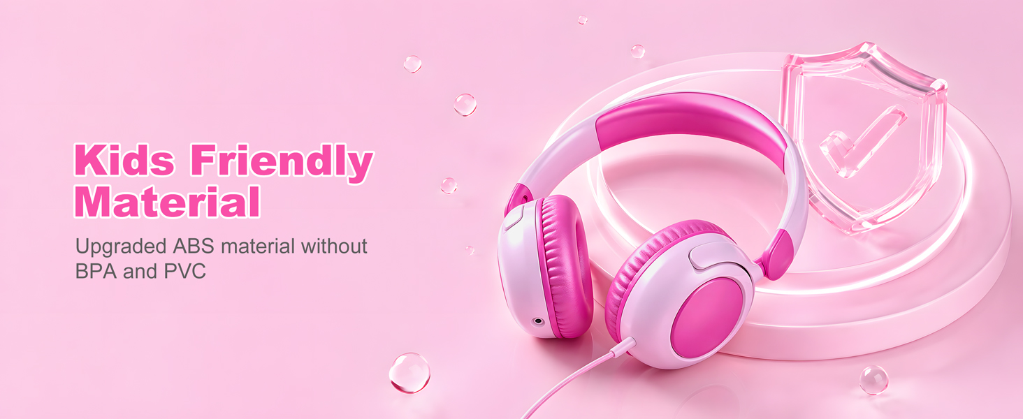 kid pink headphone