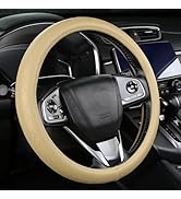 Cxtiy Genuine Leather Steering Wheel Cover - Premium Steering Wheel Wrap for Men Women fit Car SU...