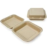 Disposable Food Containers with Lids [8”X8” 200 Pack] Take-Out to-go containers