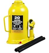 Torin 20 Ton (40,000 LBs) Welded Hydraulic Car Bottle Jack for Auto Repair and House Lift, Yellow