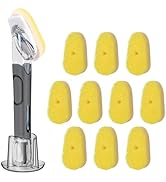 Soap Dispensing Replacement Dish Brush Storage Set with 10 PCS Sponge Refills &amp; Holder - RIMAY Di...