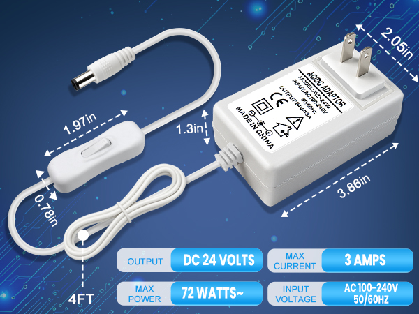 24v 3a led power adapter