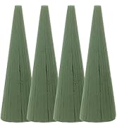 VILLCASE 4pcs Floral Foam Tree Cones - 9.4” / 240mm Dry Wet Floral Foam Blocks Green for Flower A...
