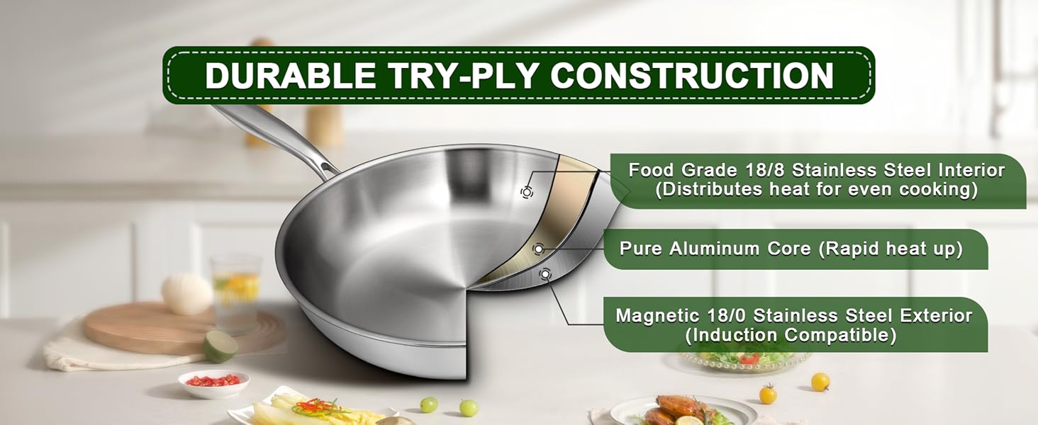 stainless steel saute pan