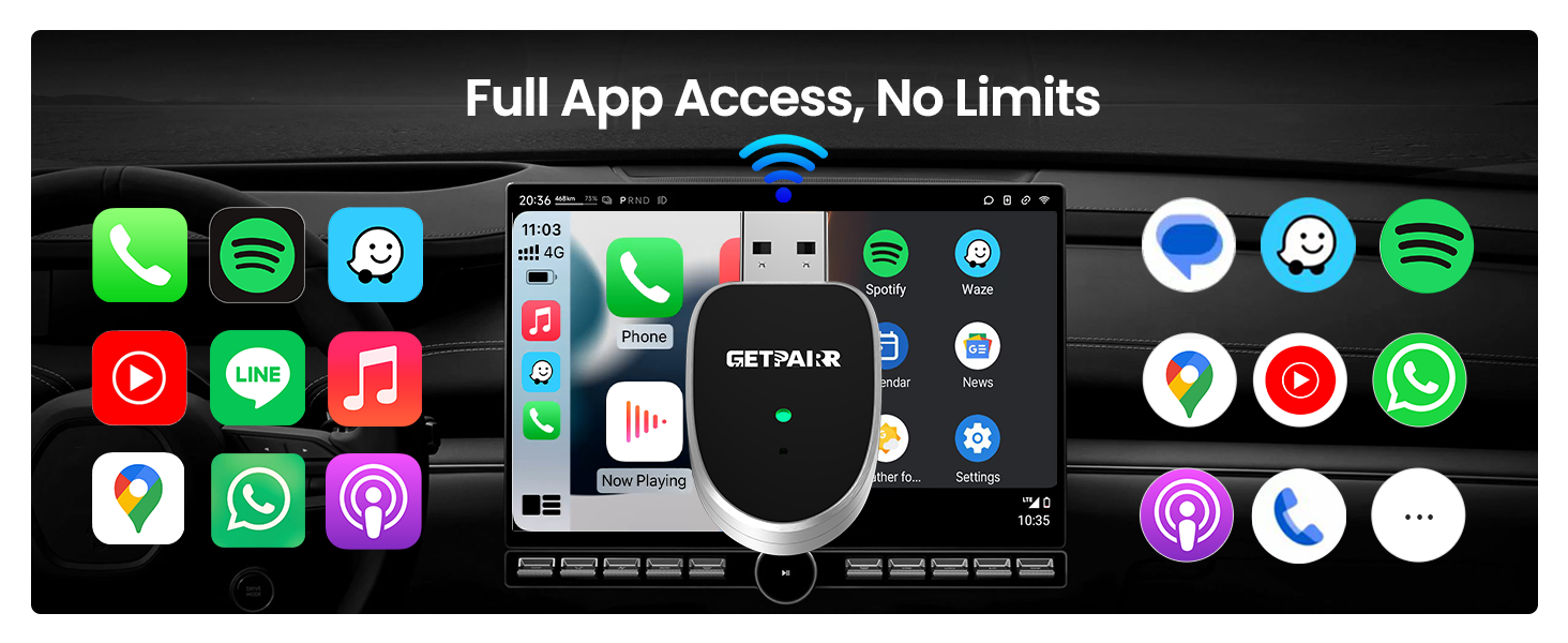 adaptador android auto inalambrico , wireless carplay adapter android auto