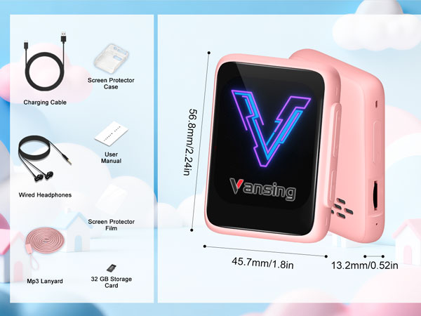 mini mp3 player, audio player, digital music player, portable audio player, media player