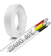 22 Gauge Electrical Wire 3 Conductor, 50FT 22 AWG Stranded Low Voltage LED Cable, 22/3 Tinned Cop...