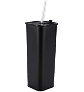 DEQIANG Tumbler with Sraw and Lid, Travel Mug Water Tumbler, Vacuum Insulated Cup,Steel Insulated...