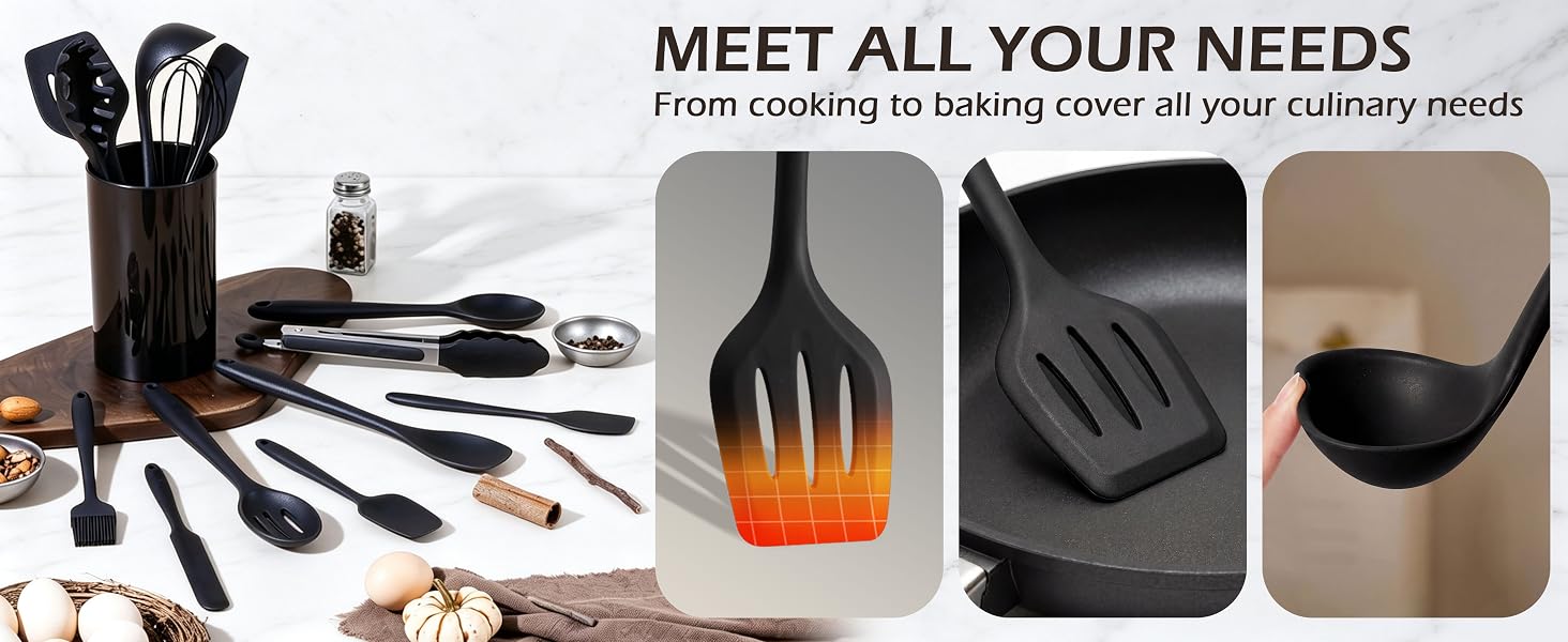 14-Piece Silicone Kitchen Utensils Set