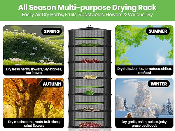 MEKOLIFE All Season Herb Drying Rack, Multi-Purpose Hanging Mesh