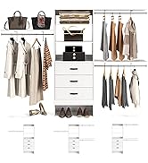 Armocity 96 Inches Closet System, 8FT Walk In Closet Organizer with 3 Shelving Towers, Heavy Duty...