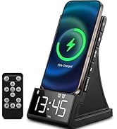 dpnao 8-in-1 Wireless Charging Station with Bluetooth Speaker, Alarm Clock,FM Radio,Remote Contro...