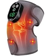 AFDEAL Cordless Knee Heating Pad, Heated Knee Massager, 6 Heating Levels, 3 Vibration Modes, Adju...