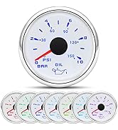 ARTILAURA Oil Pressure Gauge 7 Color 2-1/16" 52mm Electric Oil Pressure Gauge 0-150 PSI 0-10Bar A...
