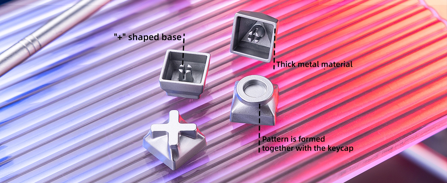 Womier Real Metal Custom Keycaps,WASD Keycaps for Mechanical Keyboard Cool Keycaps 1U Keyboard Caps