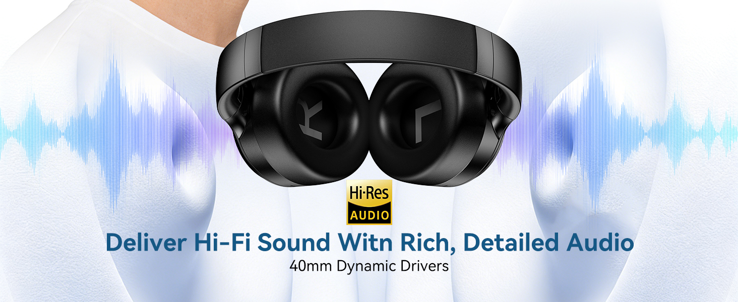 over ear headphones wireless with Hi-Res Audio