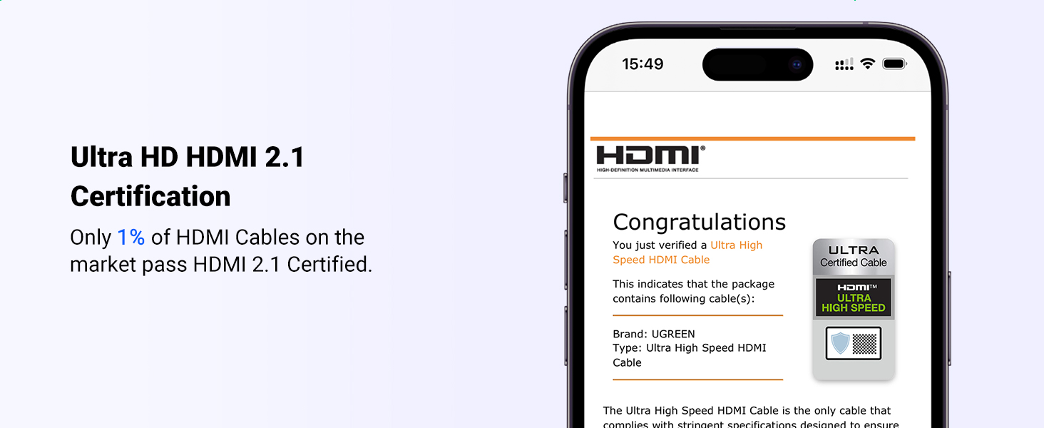 HDMI 2.1 Certified