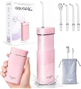 Aquapik Mini Portable Water Flosser for Travel, Cordless Oral Irrigator Ideal for Braces, Implant...