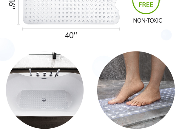 shower safety bath bathtub mat tub bath plastic extra large suction cup soft resistant