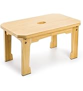 ZAVOOS Bamboo Step Stool, Sturdy Bedside Step Stool with Non-Slip Feet Pads for Kids, Heavy Duty ...