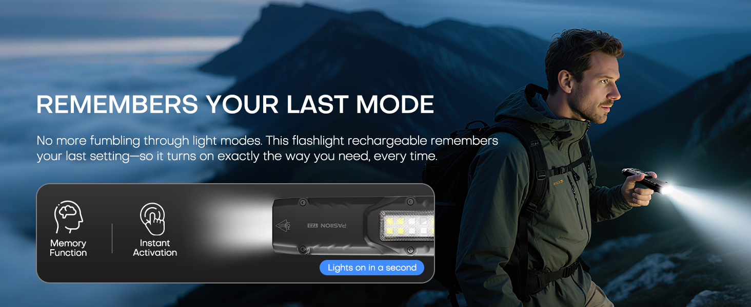 Flat edc flashlight rechargeable