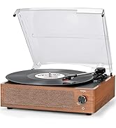 Vinyl Record Player with Speakers Vintage Turntable for Vinyl Records Belt-Driven Turntable Suppo...