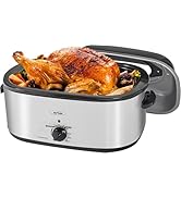 Sunvivi Roaster Oven, Electric Roaster Oven with Viewing Lid, 30lb 26-Quart Turkey Roaster with U...
