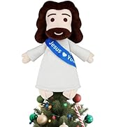 Jesus Loves You Christmas Tree Topper, 10in Plush Doll Christmas Tree Top Decor Jesus Tree Topper...