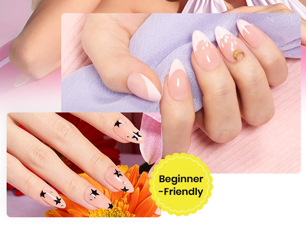 Gel Nail Tips Almond Short Summer Nails