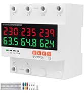 PJERJZN Automatic Transfer Switch - 120V/240V 63A Adjustable Circuit Breaker Overcurrent Overvolt...
