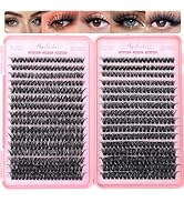 Lash Clusters Kit, 640 Pcs Eyelashes Clusters Extensions Kit 9-16mm Individual Lashes D Curl Fluf...