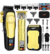 LQT Professional Cordless Hair Clippers for Men, Rechargeable Barber Clipper and Beard Trimmer Se...