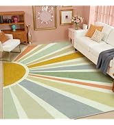 STARUIA Sun 8x10 Washable Area Rugs for Living Room, Non-Slip Backing Large Boho Rainbow Nursery ...