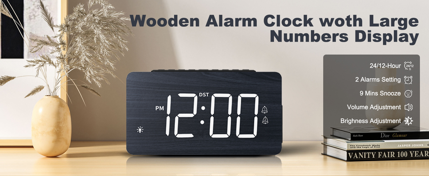 Wooden Digital Alarm Clock