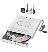 Alxum USB DVD Drive External - Type-C USB 3.0 CD Burner with SD Slot & USB Ports DVD 8X CD 24X Su...