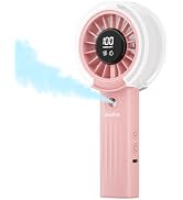 HandFan Upgraded Misting Fan with LED Display – Extreme Cooling Portable Handheld Fan with Water ...