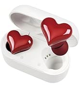 Yoidesu Earbuds Stylish Heart Shaped, Cute Creative Red Heart Bluetooth Earbuds with Charging Cas...