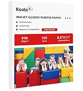 Koala Heavyweight Photo Paper High Glossy 8.5x11 Inches for Inkjet Printing 100 Sheets 61LB