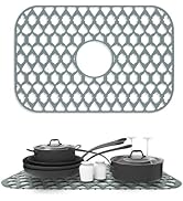 Sink Protectors for Kitchen Sink 18.9"x12.8", Farmhouse Silicone Sink Mat Grid Rack for Bottom of...