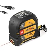 PREXISO 2-in-1 Laser Tape Measure 135Ft Rechargeable Laser Measurement Tool | 16Ft Measuring Tape...