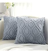 decorUhome Decorative Throw Pillow Covers 18x18, Soft Plush Faux Wool Couch Pillow Covers for Hom...